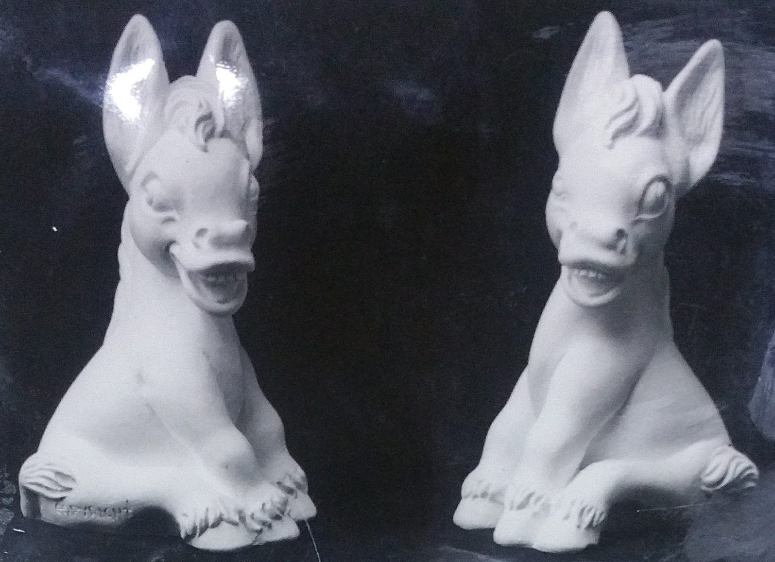 Raw chalkware figurines