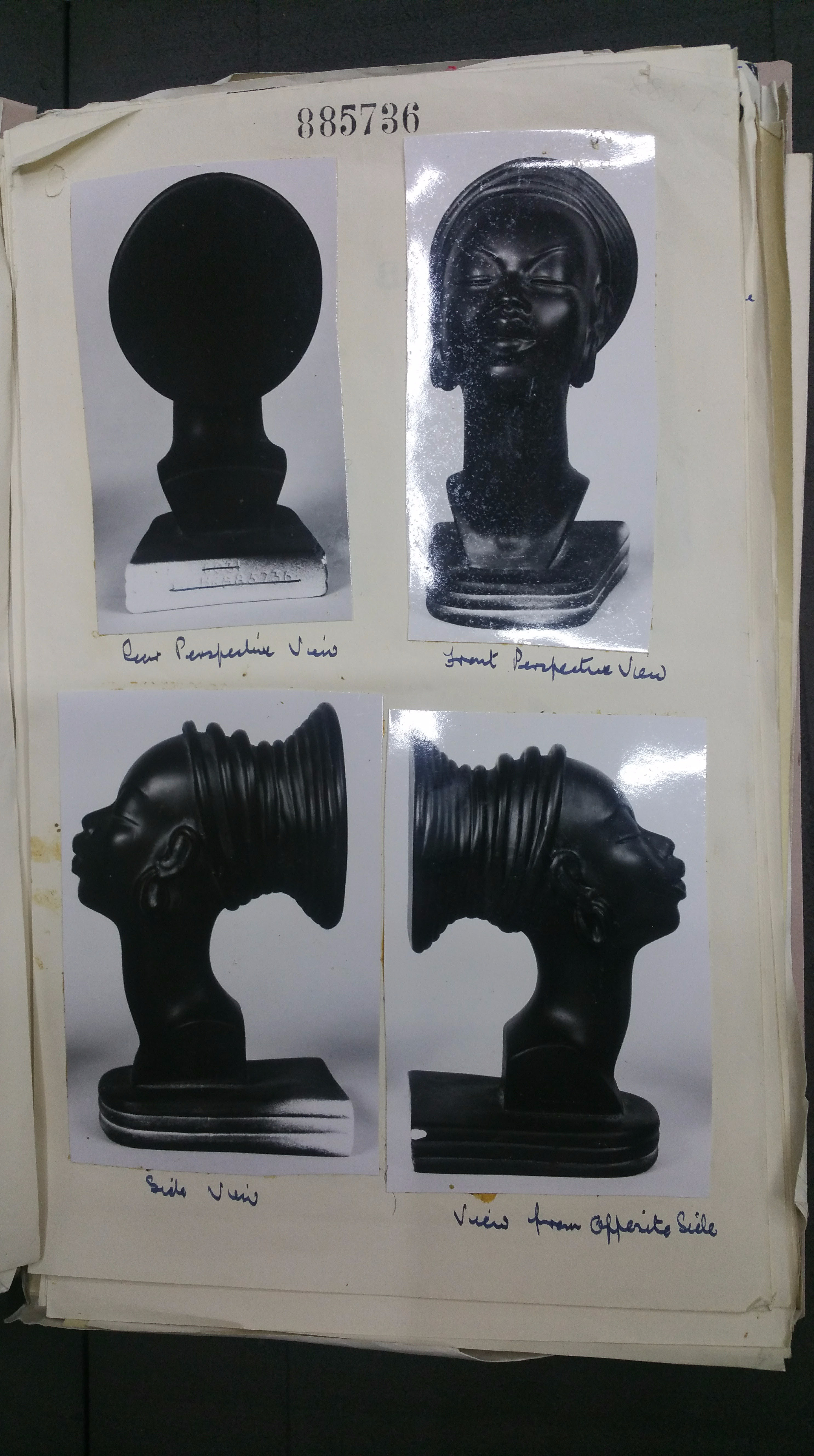 Page of 4 images of black chalkware figurine