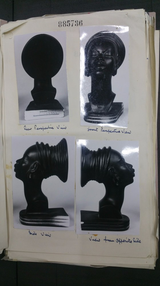 Page of 4 images of black chalkware figurine
