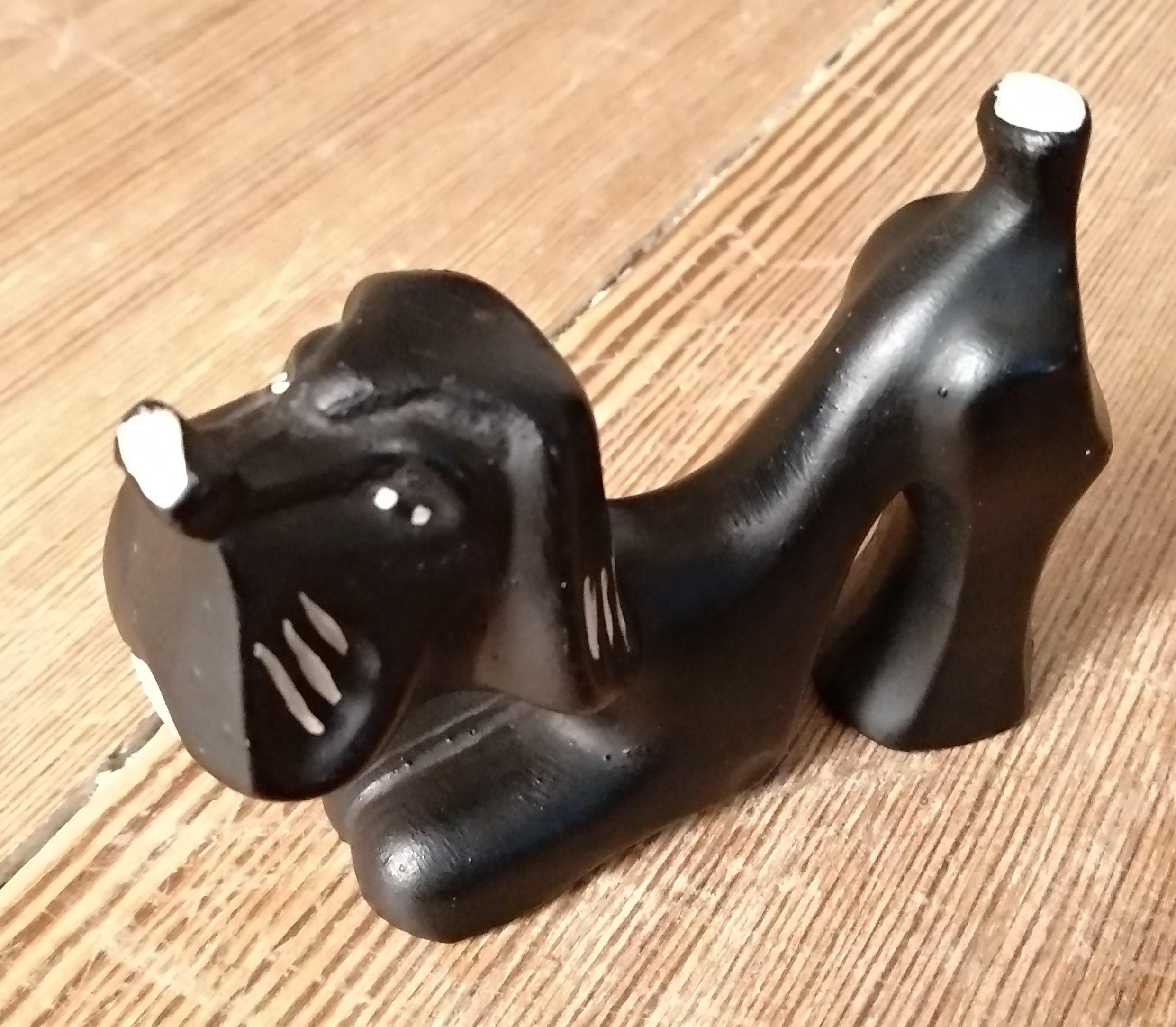 Black chalkware dog figurines