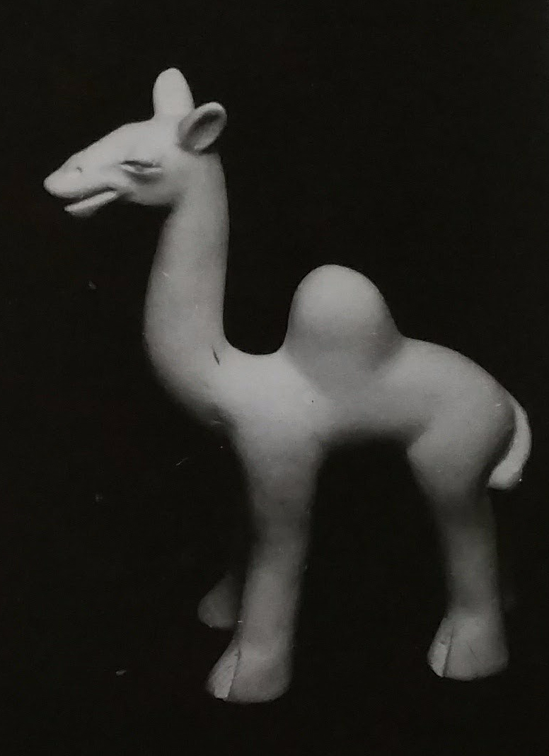 Raw chalkware figurine of a camel
