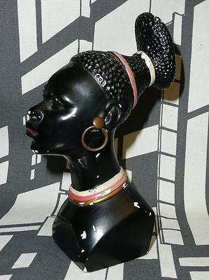 Black chalkware bust