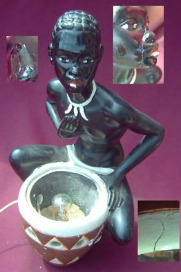 Black chalkware statue