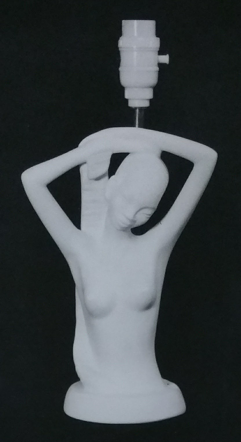 Raw chalkware statue lamp