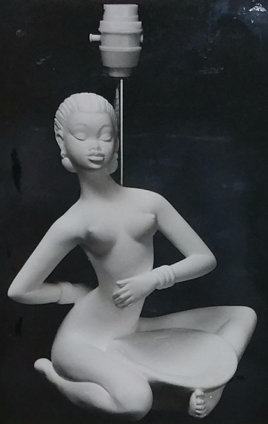 Raw chalkware figurine lamp