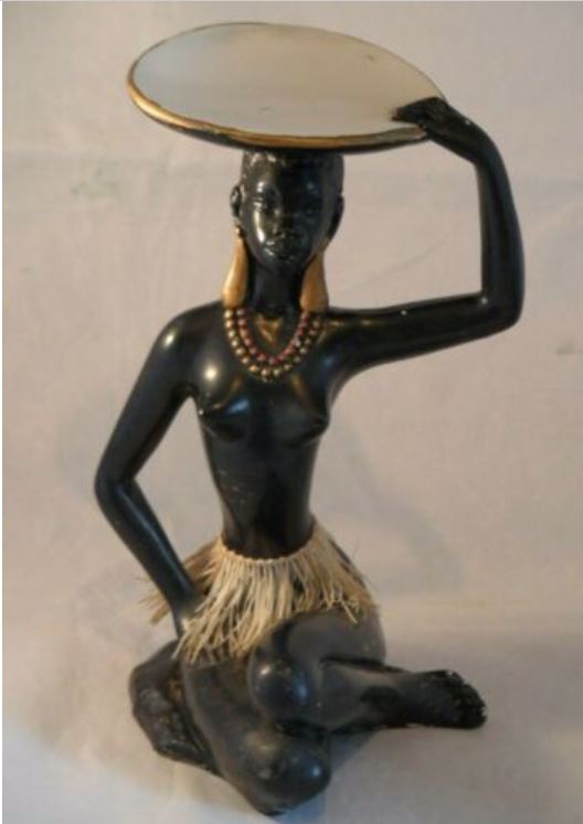 Seated black chalkware statue