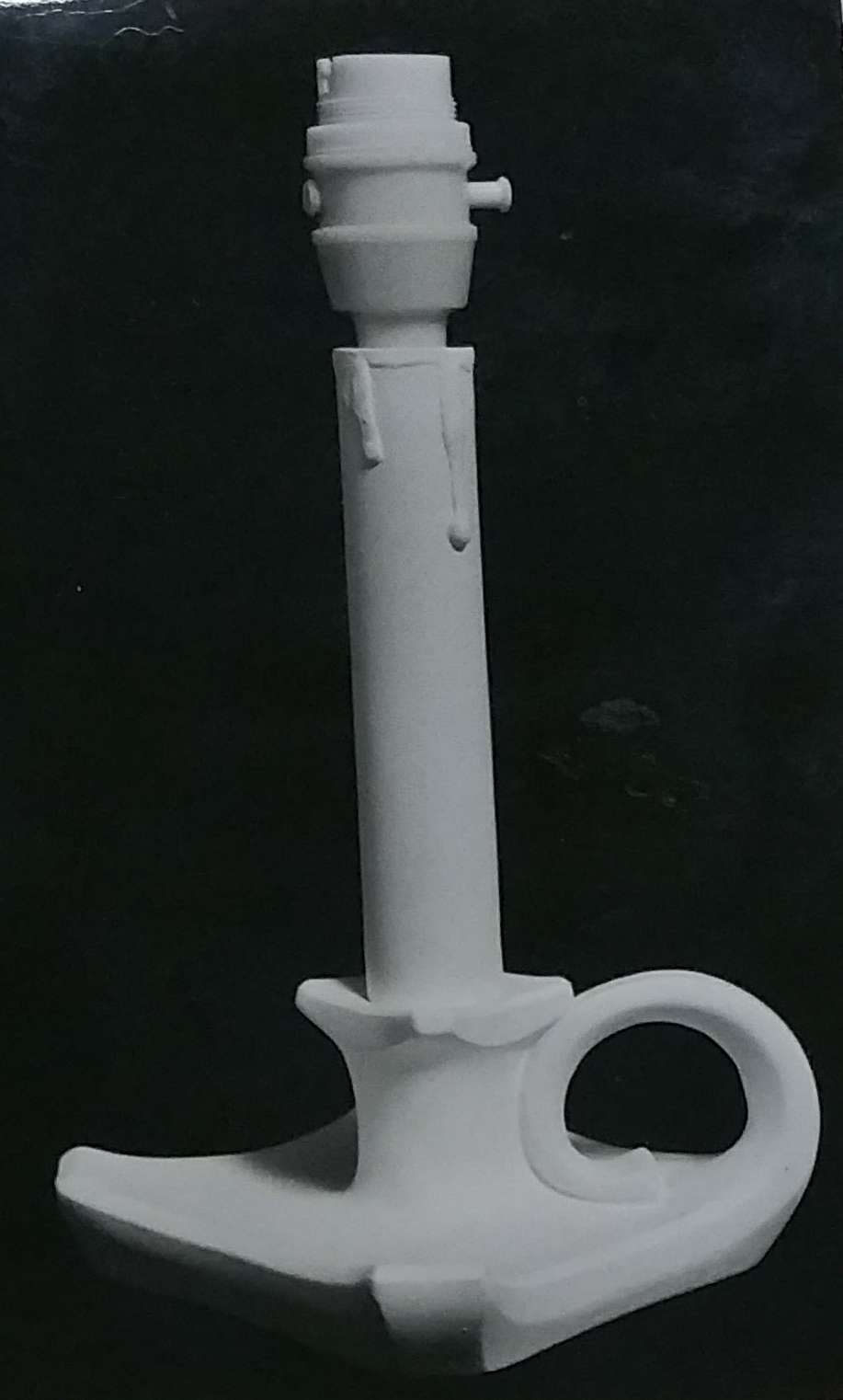 Raw chalkware candle lamp