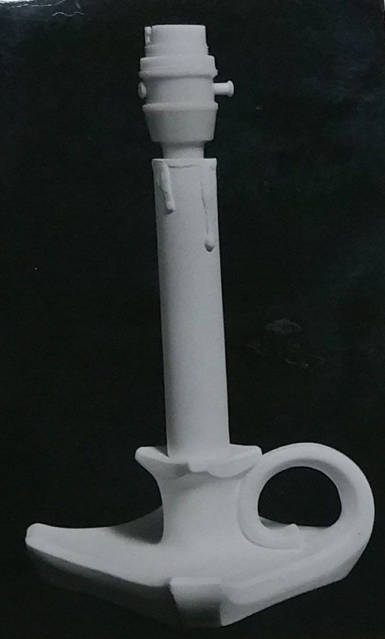 Raw chalkware candle lamp