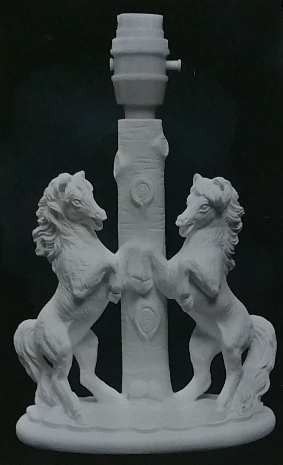 Raw chalkware lamp statue