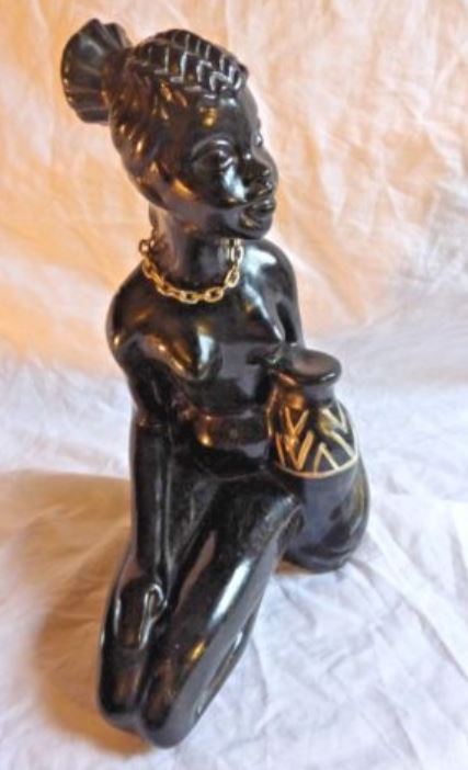 Black chalkware statue