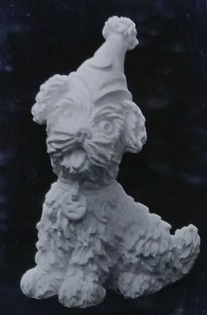 Raw chalkware dog statue