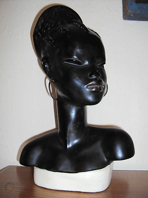 Lady bust chalkware