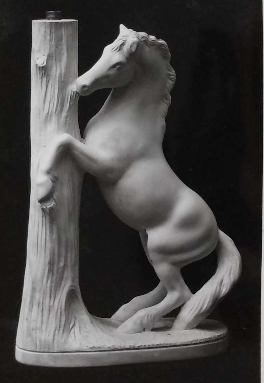 Raw chalkware horse statue