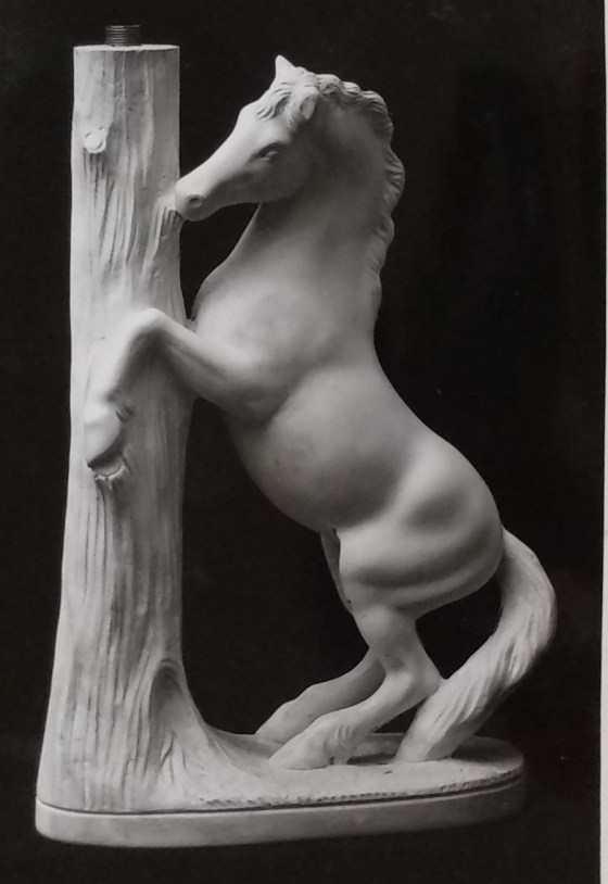 Raw chalkware horse statue