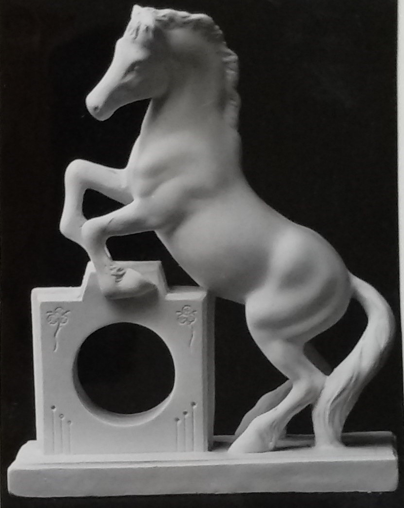 Raw chalkware horse statue