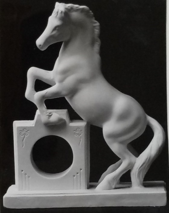 Raw chalkware horse statue
