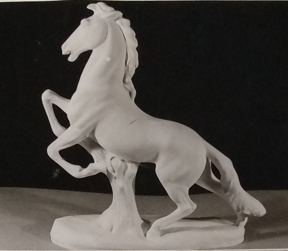 Raw chalkware horse statue
