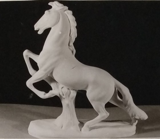 Raw chalkware horse statue