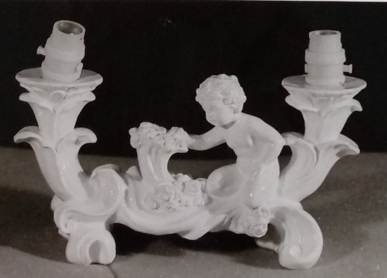 Raw chalkware statue lamp