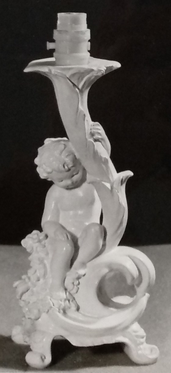Raw chalkware statue lamp