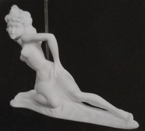 Full figurine in chalkware lamp