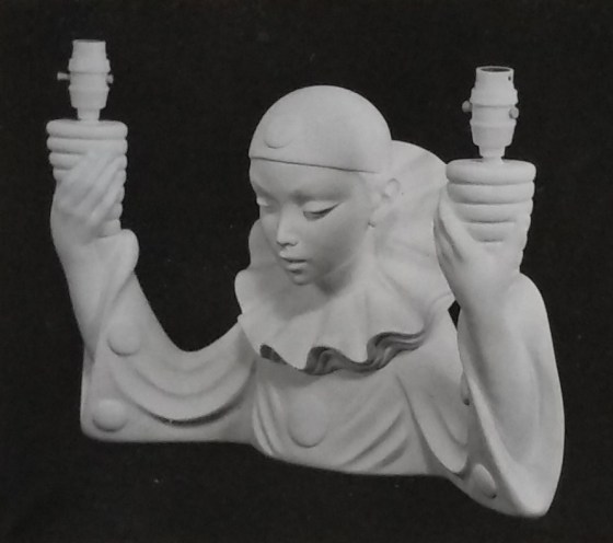 Top torso chalkware lamp with two fittings