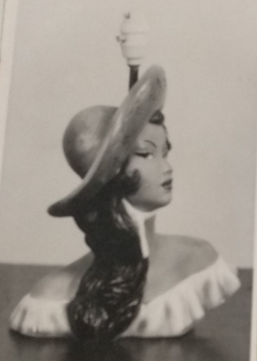 Top torso chalkware lamp