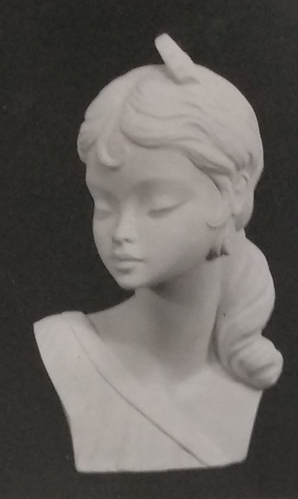 Female raw chalkware lady bust