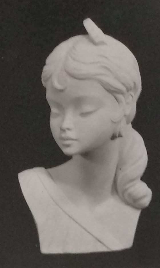 Female raw chalkware lady bust