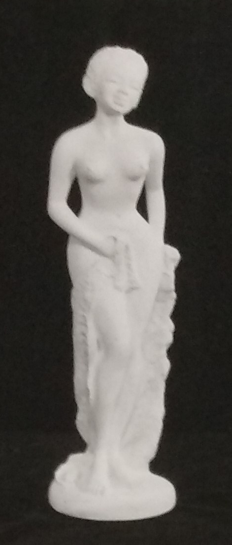 Raw chalkware standing lady bust