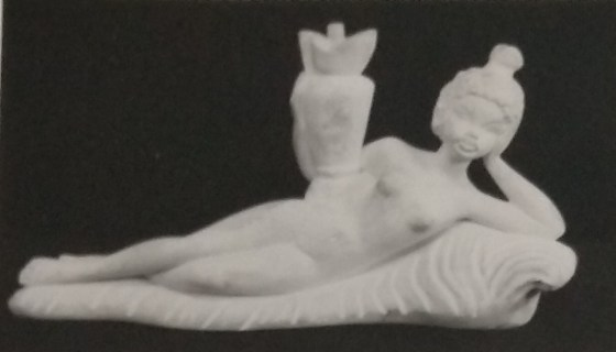 Raw chalkware lady figurine