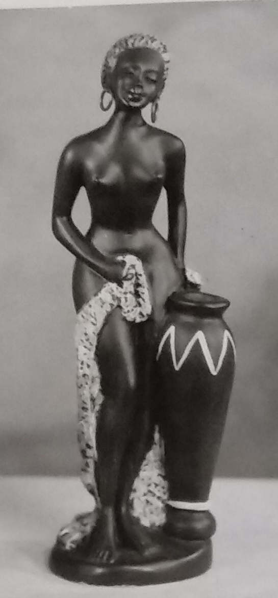 Black chalkware statue