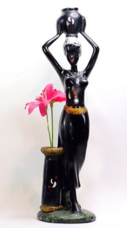 Black chalkware statue