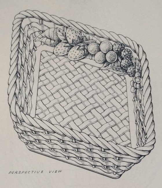 Perspective view of ceramic basket
