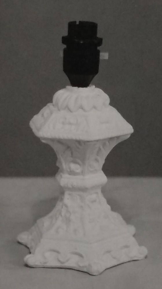 White standard lamp with bayonet fitting