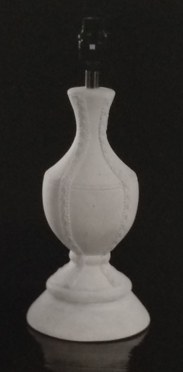 White standard lamp with 4 vertical patterns