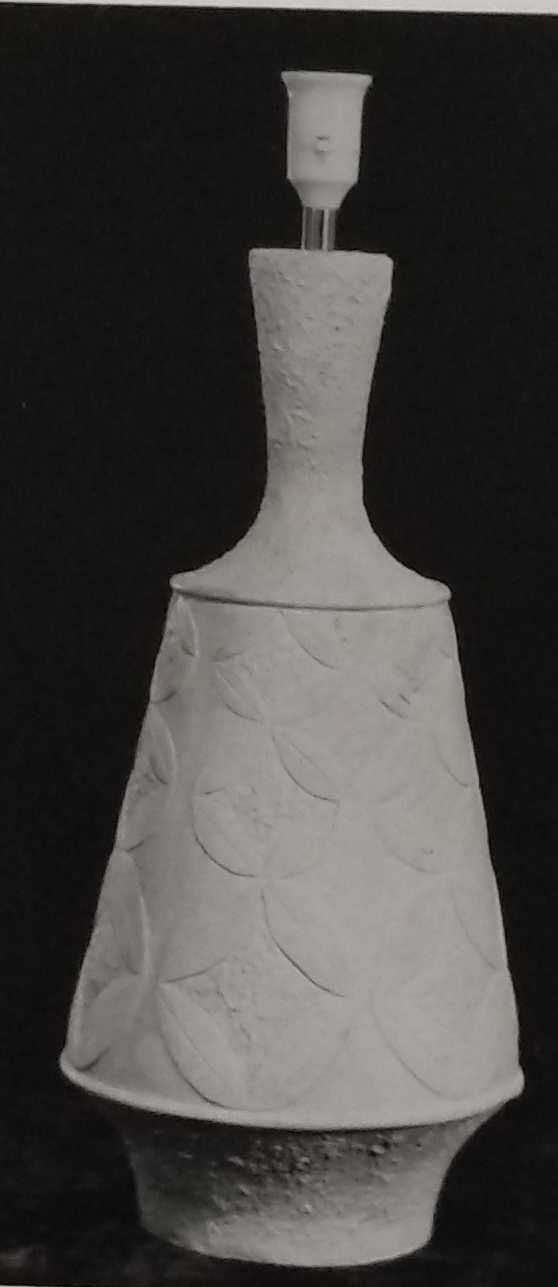 White standard lamp leaf pattern on the side